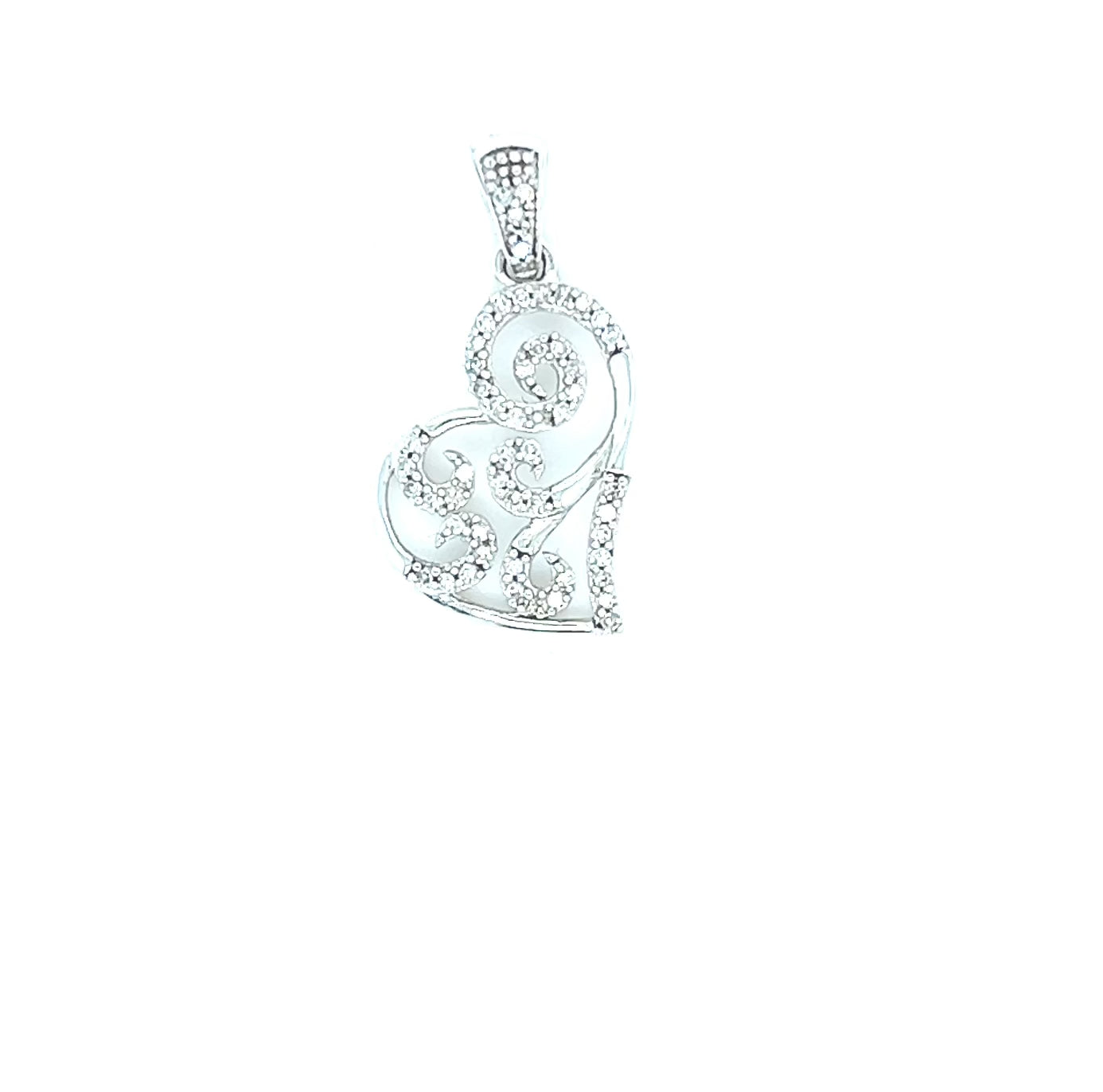 White Gold Heart with Diamond Pendant