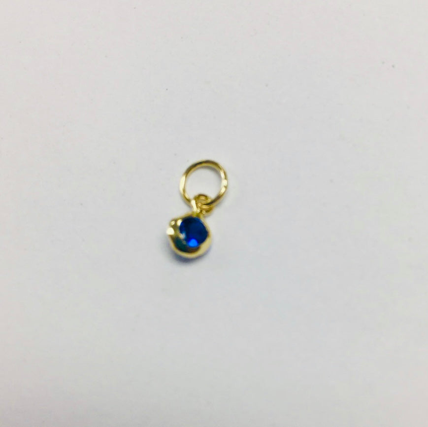 14k Gold 3 mm Stone charm for rings