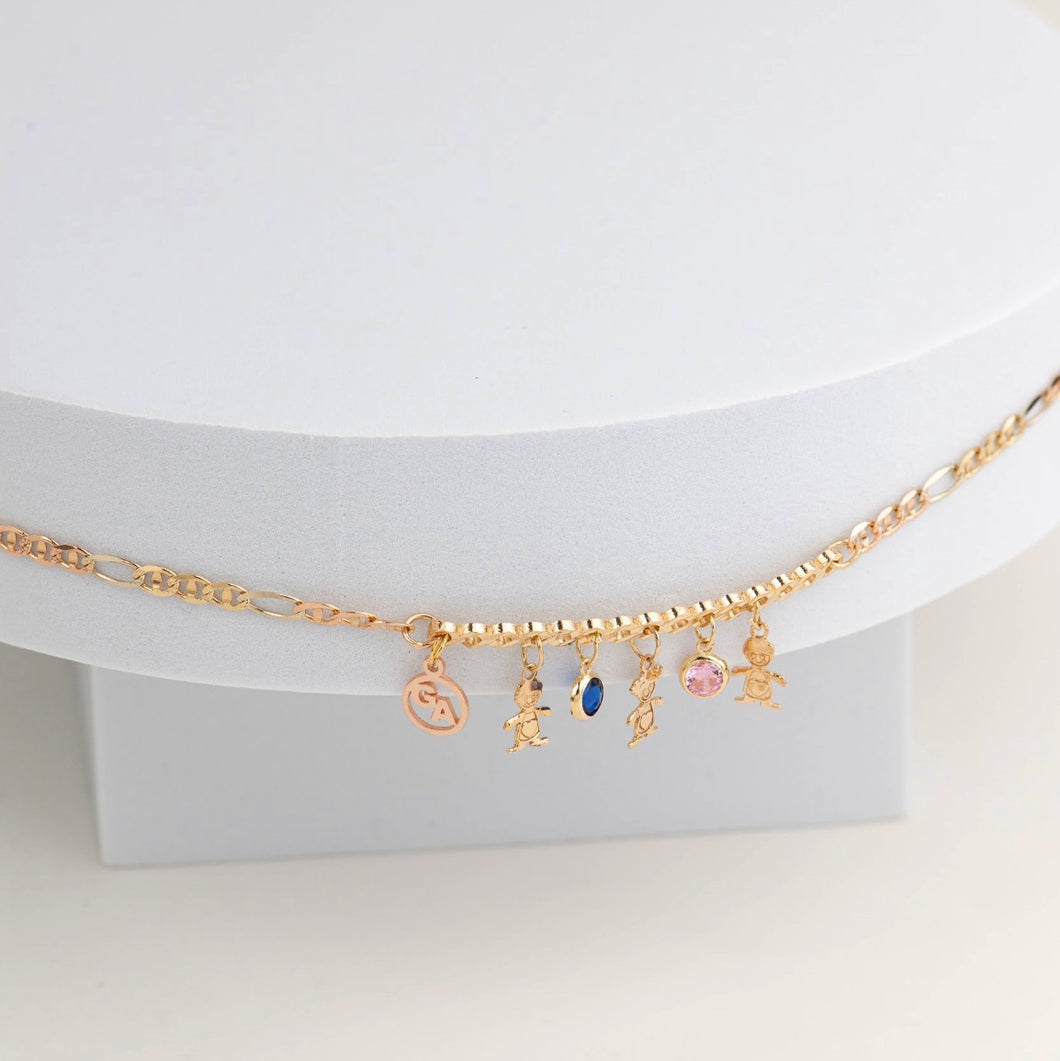 Charm bracelet 14K yellow gold by Gina Adams Collection