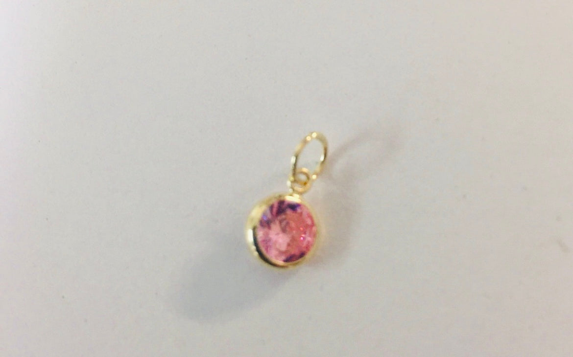 14 k gold 5 mm Stone charm for rings