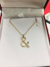 Load image into Gallery viewer, 14k sparkle cut “You &amp; I” pendant