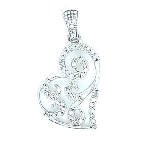 White Gold Heart with Diamond Pendant
